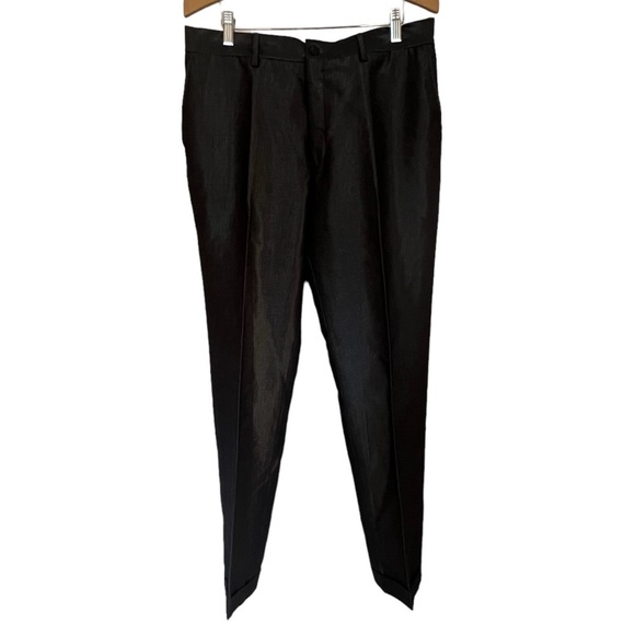 MEN’S DESIGNER HANS UBBINK DARK GRAY CUFFED DRESS EURO 54 SLACKS SIZE 32 X 32 - Picture 1 of 11